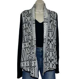 Potter’s Pot Black and White Geometric Cardigan Size Large